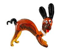Generisch Escultura de perro salchicha de cristal transparente, pieza decorativa, estatua animal en miniatura para estantes y mesas, coleccionable, regalo, escultura de vidrio hecha a mano
