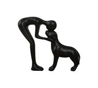 Generisch Escultura de resina de hombre y perro encantador para niños y mascotas, como decoración, accesorio elegante para el hogar para salón, dormitorio o estantería, objeto de arte creativo hecho a
