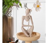 Generisch Escultura moderna para salón - Figurilla de rata de biblioteca en resina - Arte abstracto negro blanco dorado - Decoración de escritorio y estantería (greda a la derecha)