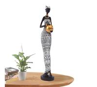 Generisch Escultura tribal africana - Figura de resina decorativa étnica coleccionable | sofisticada decoración del hogar para estantería, armario, pasillo, salón, sala de lectura, estética cultural