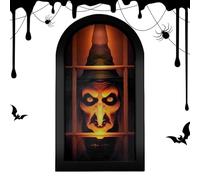 Generisch Espejo Holograma de Brujas, Espejo con Holograma de Halloween, decoración de Temporada para salón, baño, Cocina, Oficina, de cumpleaños, Pared, Escuela, habitación de Estudiante