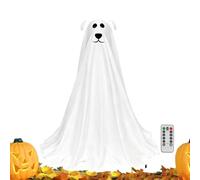 Generisch Espíritu luminoso 3D Fantasma Perro Fotoaccesorio con mando a | Decoración de Halloween para exteriores, apertura de puerta, fiesta de vacaciones, escuela, dormitorio universitario