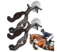 Generisch Espuelas para botas, accesorios ecuestres, esporas de vaquero de metal, para equitación, salto, rancho, entrenamiento de equitación, rider, ranchero, competidores, amantes de la moda para