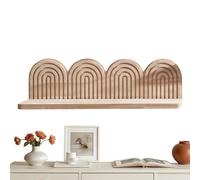 Generisch Estante de madera Boho Shelf - Farmhouse Wall Storage for Bedroom | Natural Wood with hanging Design, Rustic Floating Bookshelf, Decorative Organizer Rack, Bathroom, Kitchen, Nursery Use