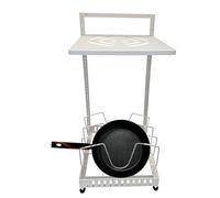 Generisch Estante de olla de 2 capas, soporte ajustable para cacerolas | Soporte para sartén de 2 capas | Soporte para tabla de cortar, utensilios de cocina multifuncionales para armarios, hogar