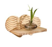 Generisch Estantería de pared flotante en forma de corazón de madera | Organizador de exhibición estética para dormitorio, salón, baño, cocina, oficina, apartamento, granja, libros y macetas