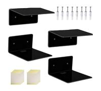 Generisch Estantería de pared transparente, 4 unidades, soporte multifunción, 10 cm, estantes flotantes, para dormitorio, estantería, álbum, cocina, baño, sala de estar