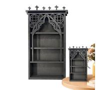 Generisch Estantería Lunar - Estantería de Pared de Madera para Cristales y Joyas | Armario gótico de para Dormitorio, Esmalte de uñas, Piedras y Objetos Decorativos, Pantalla montada en la