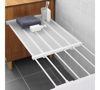 Generisch Estantería telescópica ajustable con barra, 24 cm, acero inoxidable, para armario, baño, cocina, separador de estanterías, longitud ajustable (38-55 cm)