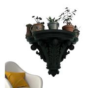 Generisch Estanterías flotantes, diseño moderno y estable | Estante de montaje en pared de esquina negra para macetas, libros, marcos de fotos, salón, dormitorio, cocina, baño