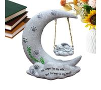 Generisch Estatua conmemorativa de gato Angel Cat Moon - Versatile compacta elegante Memorial Statue, Mascota, lápida de resina que recuerda el cielo, marcador de tristeza | Multiusos al aire libre