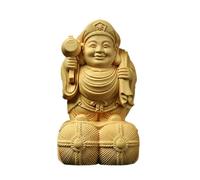 Generisch Estatua de Buda tallada de madera de Boxwood Dios de la Wealth Sculpture Home Decoration Statue