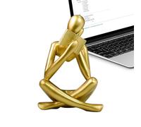 Generisch Estatua de Mujer Lectora Dorada - Estilo Abstracto, Figuras Pensadoras Para Estantes, Decoración Moderna del Hogar | Figuras De Libro De Lectura Doradas Para Estantes, Decoraciones De