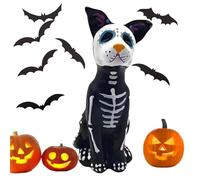 Generisch Estatua de perro de Halloween - Modelo de esqueleto de perro negro | Decoración de estatua animal de Halloween | Figura artística de perro muerto | Escultura de esqueleto para decoraciones