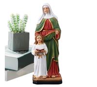Generisch Estatua de Santa Ana, figura de Santa Ana, estatua de la bendición de los santos 3 y del niño, de resina, para decoración del hogar, estatua decorativa