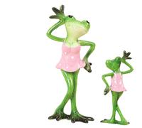 Generisch Estatuas de rana - 4,5 x 13,5 x 14 cm, figura de cortejo grande, obra de arte de resina, linda representación de pareja con detalle para el atractivo visual, figura verde para el hogar