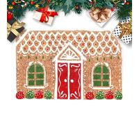 Generisch Esterilla de puerta de Navidad | Alfombrilla para toormat de vacaciones con diseño de casa de jengibre | Interiores festivos al aire libre al aire libre para vestíbulos, cocina, baño, sala