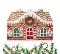 Generisch Esterilla de puerta de Navidad | Alfombrilla para toormat de vacaciones con diseño de casa de jengibre | Interiores festivos al aire libre al aire libre para vestíbulos, cocina, baño, sala