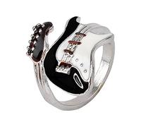 Generisch - Estilo de guitarra, música, concierto, cóctel, escuela nocturna, anillos de graduación compatibles con set de fabricación, talla única, Metal, Sin piedras preciosas