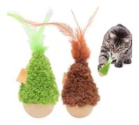Generisch Estimulantes juguetes para gatos | Juego de pelota de 2 piezas para entrenamiento con función de rodillo y caza | Juguetes activos para gatos con hierba gatera - para apartamento jugar solo