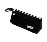 Generisch Estuche con cremallera, 2 compartimentos, organizador de lápices con asa, Negro , Siehe Beschreibung, Ver descripción