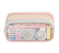 Generisch Estuche grande - Organizador de bolígrafos de 3 compartimentos, ideal para escolares, bolsa de almacenamiento con cremallera para niños, adolescentes, mujeres y hombres