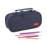 Generisch Estuche para lápices con Cremallera | Estuche portátil con asa, Estuche para bolígrafos para el hogar, Biblioteca, Sala de Trabajo, Clase de Arte, Escuela, Escritorio, Azul Marino, Ver