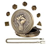 Generisch Estuche para reloj de bolsillo, reloj de bolsillo con grabado de engranajes, accesorios de mesa de juegos de rol, accesorios de reloj de bolsillo vintage para juegos de rol