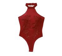 Generisch Europa América Comercio Exterior Floral Diseño Transparente Formwear Ropa interior femenina para seducción, Vino, S