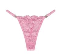 Generisch Europa América Lencería de encaje Tanga Ropa interior de gran tamaño, Rosa., XS