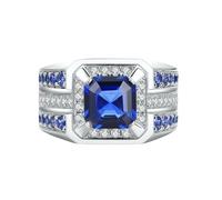 Generisch European And American Punk Wedding Ring Light Six Zircon Couple Compromiso Y Proposal Ring Anillos 50, 13, Aleación de cinc, Sin piedras preciosas
