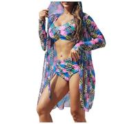 Generisch Exclusivo conjunto de tankini para mujer con estampado moderno para una experiencia de baño elegante con diseño europeo americano, Rosa., L