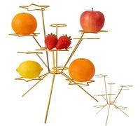 Generisch Exploding Fruit Bowl, escultura de metal como fruta, centro de mesa ventilado 360° para frutas frescas, decoración de mesa decorativa con diseño flotante, decoración de cocina elegante (C)