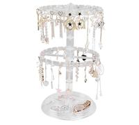 Generisch Expositor de pendientes - 11,1 x 6,3 x 6,3 pulgadas, soporte giratorio para pendientes con 2 niveles, organización del hogar, cajas de joyas y organizadores para familia, amigos, bodas