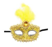 Generisch Exquisita protección facial de maquillaje para mujer, para danza, carnaval, con elegante diseño de polvo dorado como máscara de fiesta en forma de media luna (amarillo, talla única)