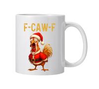 Generisch F-Caw-F Taza de café de cerámica con acabado exquisito, 350 ml, divertida taza de pollo F-Caw-F, novedosa taza de café de cerámica con diseño de gallo para hombres y mujeres, decoración del