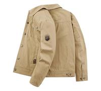Generisch Fahrrad Winter Frühlings- und Herbstjacke für Herren, Revers, Mantel, Herren, lockere, große Größe, Outdoor, lässige Arbeitsjacke Wandern Herren Sommer (Khaki, XXXXXL)