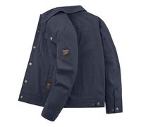 Generisch Fahrrad Winter Frühlings- und Herbstjacke für Herren, Revers, Mantel, Herren, lockere, große Größe, Outdoor, lässige Arbeitsjacke Wandern Herren Sommer (Dark Blue, XXXL)