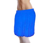Generisch Falda con flecos fluorescentes, falda , 19,69 x 12,6 pulgadas, traje de atracción de ojos con capas vibrantes, ajuste elástico ligero para danza festival de carnaval rendimiento mujer