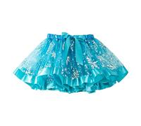 Generisch Falda de ballet para niña, disfraz de estrella, tul, falda de baile, leggins para niña, 92, azul claro, 9-11 años