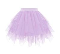 Generisch Falda de malla irregular de varias capas para mujer, cintura alta, corta, voluminosa, ovalada, longitud media, ideal para primavera, uso diario, oficina, vacaciones, PP1., M