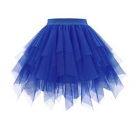 Generisch Falda de malla irregular de varias capas para mujer, cintura alta, corta, voluminosa, ovalada, longitud media, ideal para primavera, uso diario, oficina, vacaciones, BU1, L