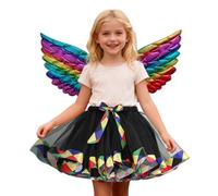 Generisch Falda de niña con parte superior desmontable para fiestas, carnaval, danza, tutú, disfraz de hadas, ideal para la escuela, excursiones a la playa, marine, 6-8 años