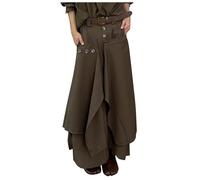 Generisch Falda de pantalón japonesa para hombre Pantalones de traje asimétricos Hakama Kung Pantalones anchos Kimono Fu Pantalones con dobladillo ancho Pantalones chinos Uniformes holgados Pantalones