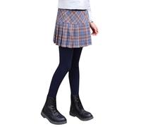 Generisch Falda de pantalón para niños pequeños con falda a cuadros leggings sin pie como combinación, ropa infantil cómoda para el día a día, juego de cintura elástica, tela suave, pantalones de