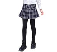 Generisch Falda de pantalón para niños pequeños con falda a cuadros leggings sin pie como combinación, ropa infantil cómoda para el día a día, juego de cintura elástica, tela suave, pantalones de
