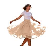 Generisch Falda de tul para mujer, rosa y rosa, enagua de hadas, enagua de ángel, disfraz de tul, falda larga, tutú de baile, falda rockabilly 51, falda midi de tallas grandes, línea A, falda de baile