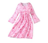Generisch Falda de tul roja para niños, niñas, estampado floral, manga larga, vestido de princesa, ropa infantil, princesas, niñas, rojo, 7-8 años