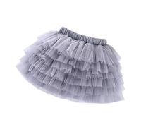 Generisch Falda de tutú para niños pequeños, tul firme, falda escalonada, falda de princesa para fiestas, falda de capas para niñas de 1 a 10 años de ropa para niños, gris, 3-4 años