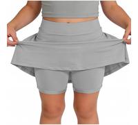 Generisch Falda deportiva con pantalones cortos, bolsillos para juego de porristas de tenis, tela elástica cómoda, gris, 5-6 años